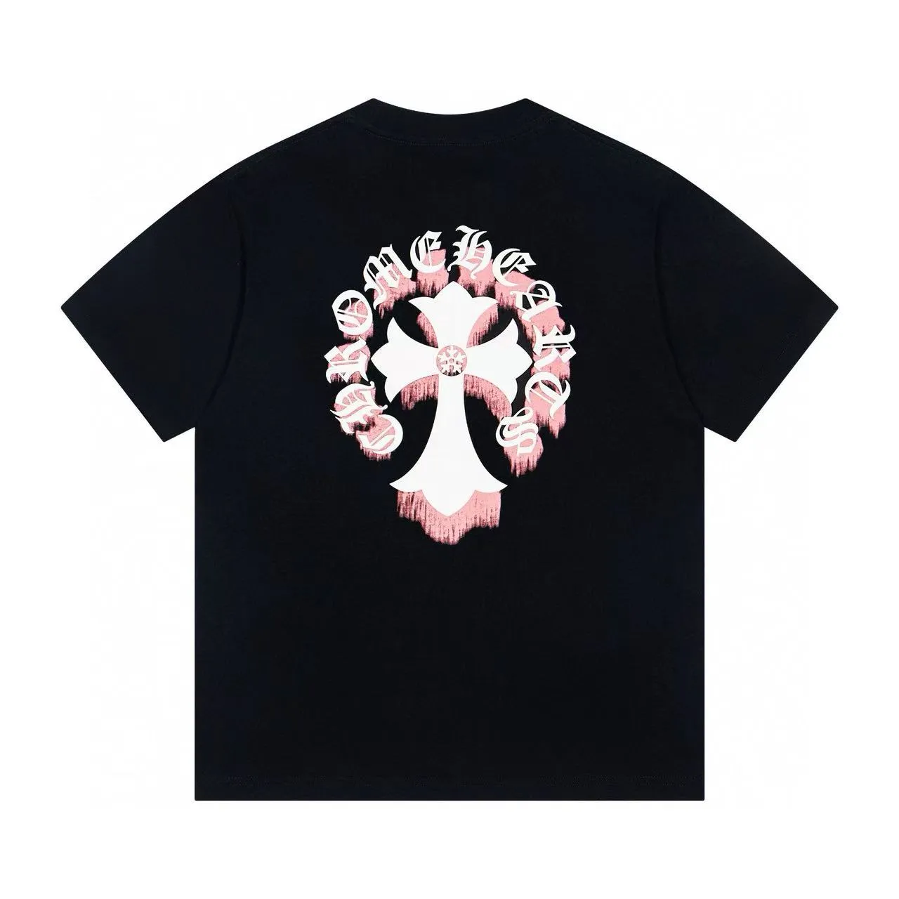 🅿️170 ChromeHearts/Chrome Hearts 25ss printed necklace round neck Original fabric Official same style Short-sleeved T-shirt Customized 260g vat-dyed fabric Very comfortable to the touch Latest brick cabinet synchronization for spring and summer Fashionable and individual Super versatile and good-looking Very suitable for both men and women A must-have item Hang tag Collar label Washed wheat Complete with three standards Color: Black White Size: XS-L